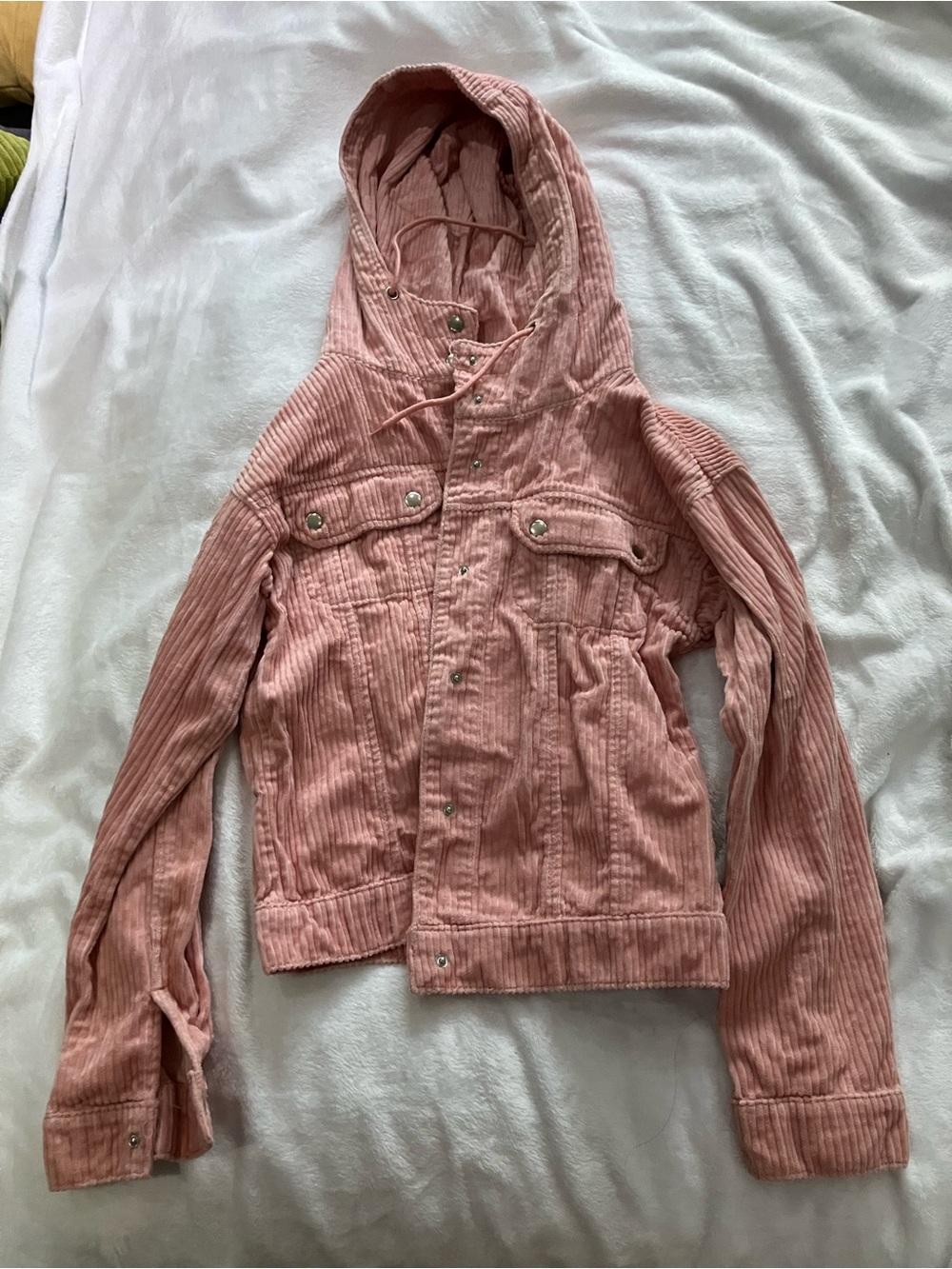 Forever 21 Pink Corduroy Hooded Jacket